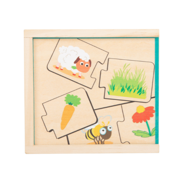 Feeding Animals Wooden Puzzle - Small foot