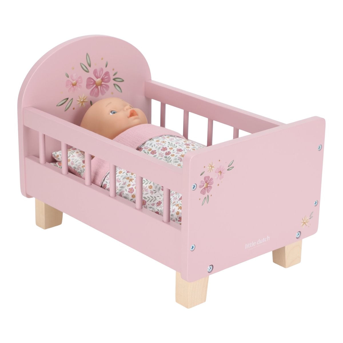 Little Dutch puidust nukuvoodi koos voodipesuga Little Dutch puidust nukuvoodi koos voodipesuga