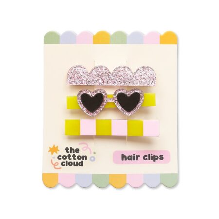 The Cotton Cloud CLUB SOLEIL juukseklambrite komplekt pakendis – kidsbloom.ee